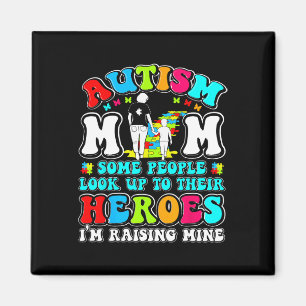 Autism Mom Raising Hero Mother Son Autism Awarenes Magnet