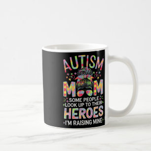 Autism Mom Raising Hero Puzzle Piece Art Autism Aw Coffee Mug