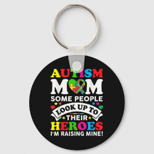 Autism Mom Raising Heroes Autism Mom Awareness Kid Keychain