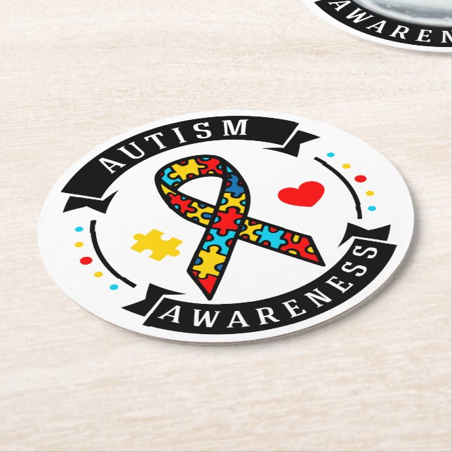 Autism Mom Round Coasters (Angled)