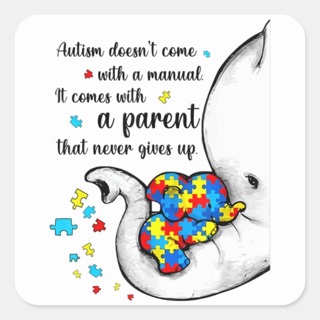 Autism Mom Shirt Women Autism Awareness Shirts Mom Square Sticker (Front)