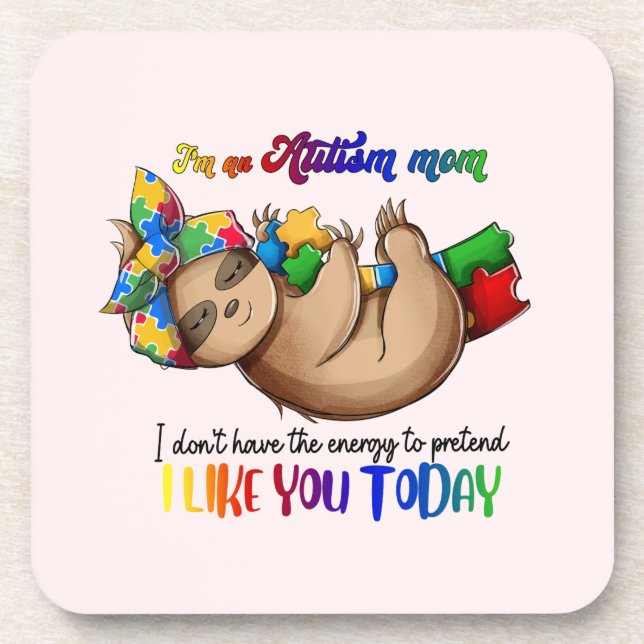 Autism Mom - Sloth Coaster (Front)