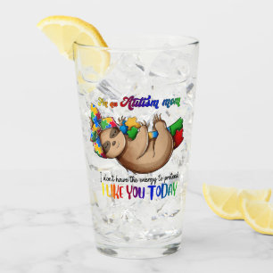 Autism Mom - Sloth Glass