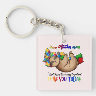 Autism Mom - Sloth Keychain