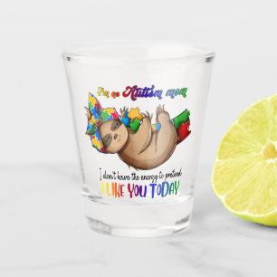 Autism Mom - Sloth Shot Glass