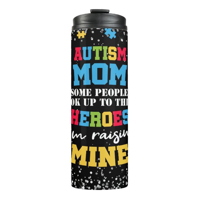 Autism Mom Spectrum Hero Thermal Tumbler (Front)