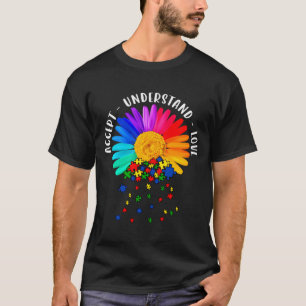 Autism Mom Support Floral Autism Awareness Daisy F T-Shirt