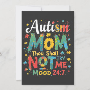 Autism Mom Thou Shall Not Try Me Invitation