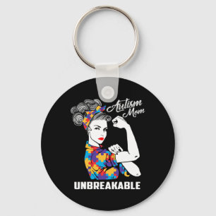 Autism Mom Unbreakable Autism Awareness Gift Keychain