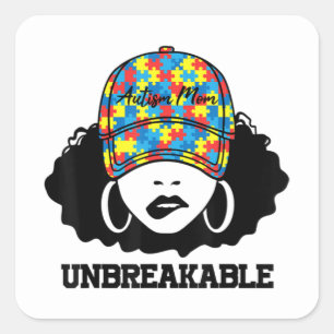 Autism Mom Unbreakable Autism Awareness Mom Mother Square Sticker