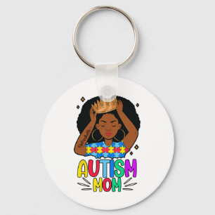Autism Mom Unbreakable Black Women Queen Autism Aw Keychain