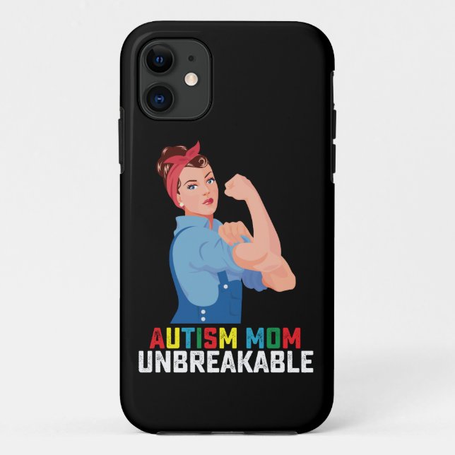 Autism Mom Unbreakable Proud Autistic Family Case-Mate iPhone Case (Back)