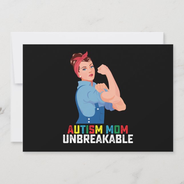 Autism Mom Unbreakable Proud Autistic Family Invitation (Front)