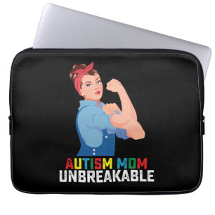 Autism Mom Unbreakable Proud Autistic Family Laptop Sleeve