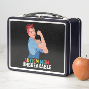 Autism Mom Unbreakable Proud Autistic Family Metal Lunch Box