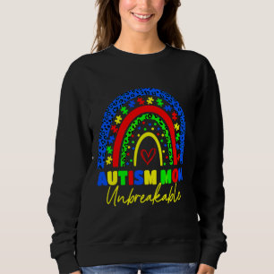 Autism Mom Unbreakable Rainbow Leopard Women Kids Sweatshirt