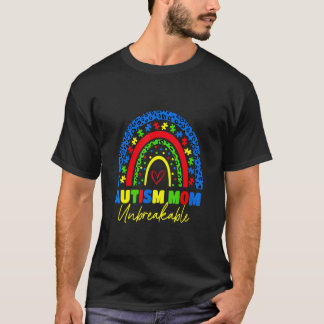 Autism Mom Unbreakable Rainbow Leopard Women Kids T-Shirt