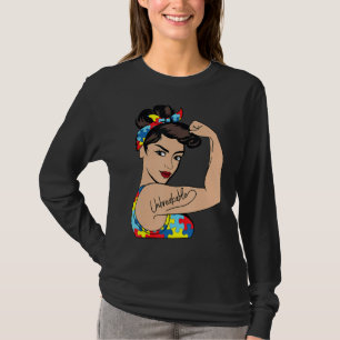 Autism Mom Unbreakable Rosie The Riveter Strong Wo T-Shirt
