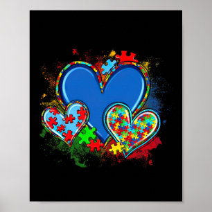 Autism Mom Watercolor Heart Neurodiversity Poster