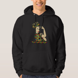Autism Mom Women Mom Life Messy Bun Autism Awaren Hoodie