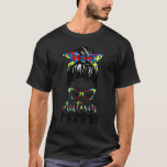Autism Momma Messy Bun Autism Awareness Family Sup T-Shirt<br><div class="desc">Autism Momma Messy Bun Autism Awareness Family Support</div>