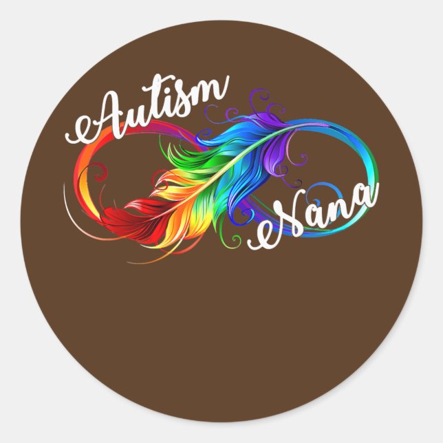 Autism Nana Autism Awareness Neurodiversity Classic Round Sticker (Front)