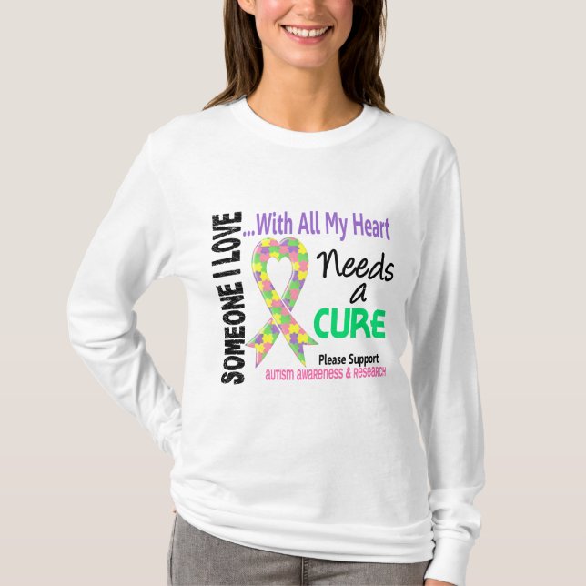 Autism Needs A Cure 3 (Pastel) T-Shirt (Front)