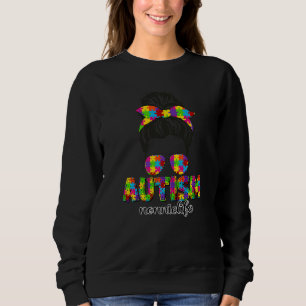 Autism Nonnie Messy Bun Puzzle Sunglasses Motheru2 Sweatshirt