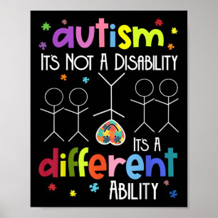 Autism Not A Disability Its A Different Ability Poster