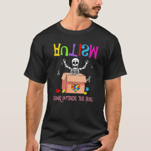 Autism Outside The Box Skeleton Autism Awareness T-Shirt
