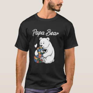 Autism Papa Bear Mom Love Autistic Child Autism Aw T-Shirt