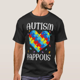 Autism Pappous Matching Family Heart Autism Awaren T-Shirt