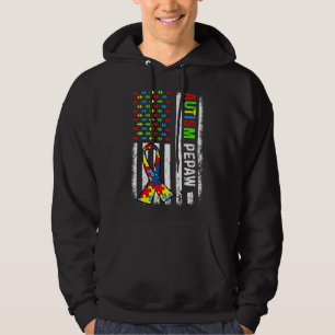 Autism Pepaw American Flag Autism Awareness Family Hoodie