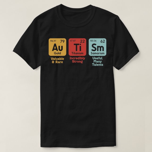 Autism periodic table1 T-Shirt (Design Front)