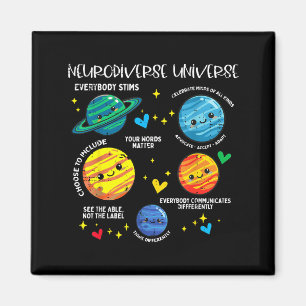 Autism Planet Neurodiverse Universe Awareness Kids Magnet