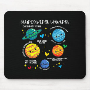 Autism planet neurodiverse universe awareness kids mouse pad
