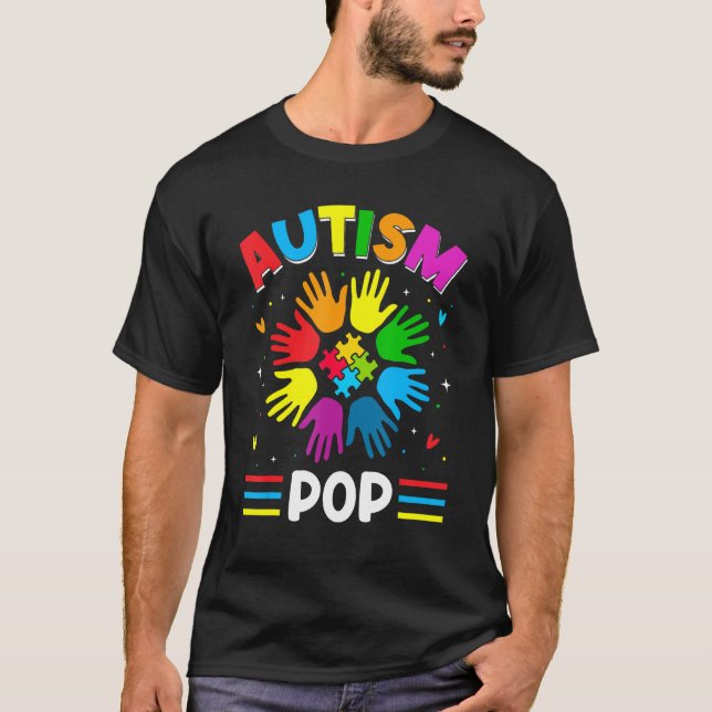 Autism Pop Love Autism Awareness Family Matching T-Shirt (Front)