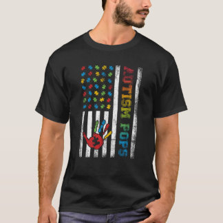 Autism Pops American Flag Autism Awareness T-Shirt