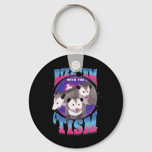 Autism Possum Lover Gift Rizz Em With The Tism Fun Keychain