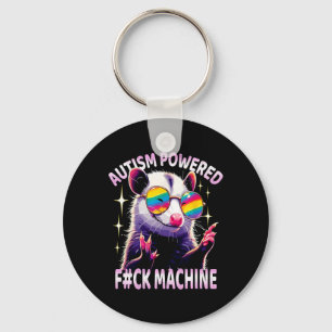Autism Powered F#ck Machine Funny Meme Opossum Aut Keychain