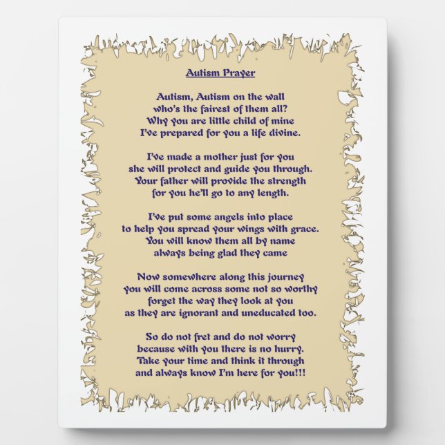Autism Prayer Plaque (Front)