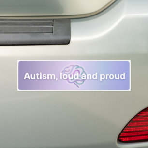 Autism Pride Loud & Proud Modern Purple Bumper Sticker