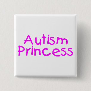 Autism Princess (Pink) 2 Inch Square Button