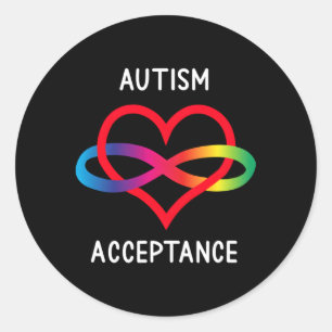 Autism Pro Acceptance Infinity Symbol For Neurodiv Classic Round Sticker
