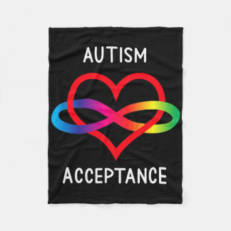 Autism Pro Acceptance Infinity Symbol For Neurodiv Fleece Blanket