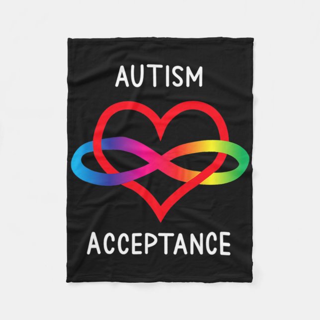 Autism Pro Acceptance Infinity Symbol For Neurodiv Fleece Blanket (Front)