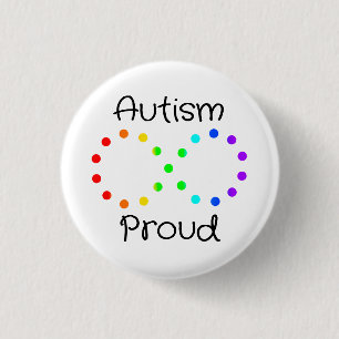 Autism Proud Neurodiversity Acceptance Rainbow 1 Inch Round Button