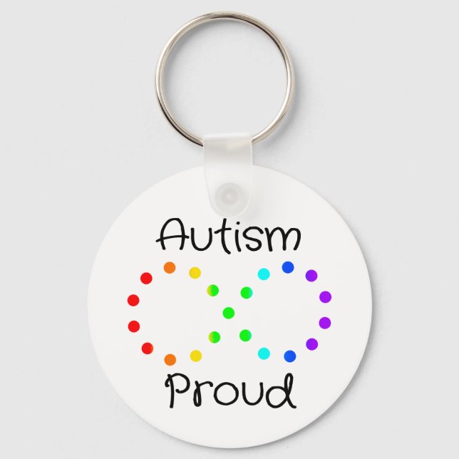 Autism Proud Neurodiversity Acceptance Rainbow Keychain (Front)