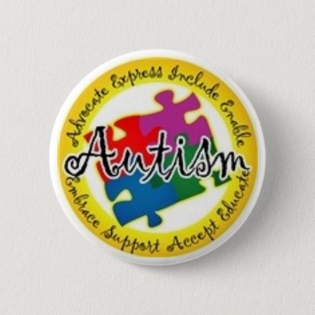 autism puzzle 2 inch round button (Front)