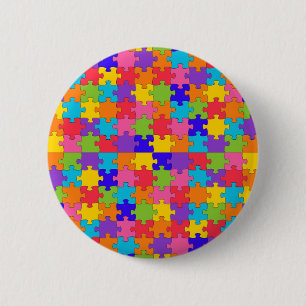 autism puzzle 2 inch round button